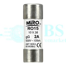 Miro RO15 500V 2A 10X38 Porselen Sigorta – 25'li Paket