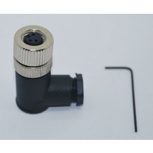 SL08-F04D-5L M8 90 Derece 4 Pinli Dişi Konnektör – 2'li Paket