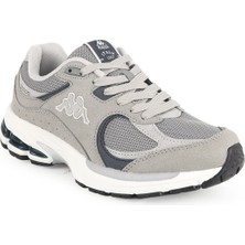 Kappa Unisex Spor Ayakkabı 2108 Açık Gri Nefes Alabilir File Kumaş Süet Destekli Nakış Logolu Topuk Hava Kapsüllü Kalın Taban Rahat Koşu ve Yürüyüş Sneaker