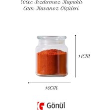 Gönül Cam Kapaklı Cam Kavanoz 500 cc 12 Adet