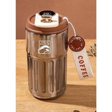 SBN - Store Termometreli Çelik Kahverengi Termos 410 Ml, Dayanıklı Kamp Ekipmanları, Kamp Aksesuarları, Açık Hava Sporları, Doğa Sporları, Yürüyüş, Kamp Mutfağı,