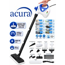 Acura AC-120 Moplu Buharlı Temizleyici – 4 Bar, 1050 W, 16 Parça Aksesuar ve Mikrofiber Bez Dahil