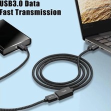 SBN - Store Rope 5gbps Hızlı Veri Aktarımı USB 3.0 Erkek Dişi Uzatma Kablosu Halat Örgülü (3 Metre)