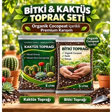 Bitki ve Kaktüs Toprağı Seti 10 L | Organik Cocopeatli | Salon Bitkileri ve Kaktüsler Için