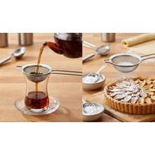 Saplı Büyük Çay Süzgeci – Paslanmaz Metal Bardak Çay Süzgeci ve Pudra Şekeri Eleği (1, Metal)