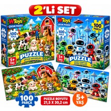 2 Adet 100 Parça Puzzle Set-4