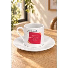 Mor Mürekkep Kendime Not Sevgili Kendim Yapmasaydın Iyiydi Baskılı Tabaklı Türk Kahvesi Fincanı