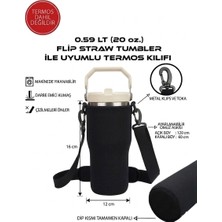 Safir Kamp Flip Straw Tumbler 0.59 Lt. (20 Oz.) Uyumlu Omuz Askılı Termos Kılıfı