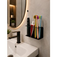 Saklı Home Dekoratif Metal Diş Fırçalık | Duvara Monte Diş Macunu Organizeri | Banyo ve Lavabo Düzenleyici