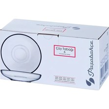 Paşabahçe Çay Tabağı 6'lı Set Yerli Üretim Şeffaf Cam 101 mm Ağız Çapı
