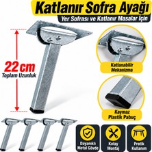 Ratemo Mobilya Ratemo 4 Adet Katlanır Metal Sofra Ayağı 22 cm – Yer Sofrası, Sehpa ve Katlanır Masa Ayağı Seti