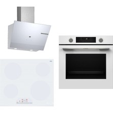 Bosch Elektrikli Ocaklı Beyaz 3 Lü Ankastre Set 679 ( HUA736EV0T - PKE612FA2E - DWK67PJ20T )