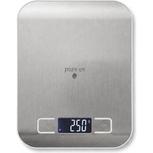Pure Es 10 kg Kapasiteli 1 g Hassasiyetli Dijital Mutfak Tartısı - Gri