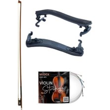 Myg Plus Midex Çocuk Kemanı Yastığı, Yayı ve Teli Seti, 1/4 ve 1/2 Uyumlu