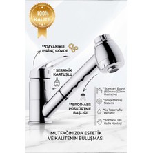 Banyonatural Pirinç Gövde Spiralli Berber Aç Kapa Lavabo Bataryası