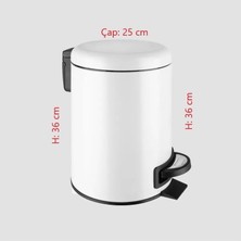 SBN - Store Prime Paslanmaz Pedallı Çöp Kovası Beyaz 12 Lt (000302-2)
