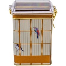 SBN - Store Prime EVLE-ER043-T7 Bird Cage Desenli Dikdörtgen Metal Saklama Kabı 8X10 cm (Bird Cage)