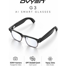 DVYEN G3 Akıllı Kamera Gözlüğü Bluetooth Müzik Dinleme Fotoğraf Video Kaydı Aı Çeviri Yapay Zeka Gözlük