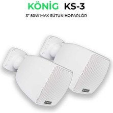 König Ks-3 3'' 120W Sütun Hoparlör Beyaz Takım