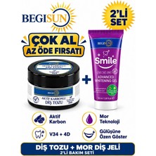 Begisun Ikili Diş Bakım Seti – Mor Diş Jeli + Aktif Karbonlu Diş Tozu