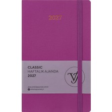 Victoria's Journals Classic 2027 Haftalık Ajanda 13X21 Cm. Canvas Sert Kapak. Ivory 80 GR.144 Sayfa. Cepli. Lastikli