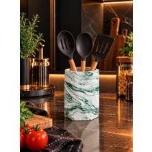 Betonmall Tezgah Üstü Kaşıklık Mutfak Gereçleri Standı Kepçe Spatula Kaşık Düzenleyici Mutfak Organizeri 7X11 cm