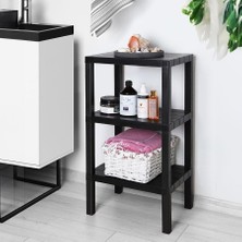 SBN - Store Prime 3 Katlı Köşe Rafı | Banyo, Mutfak ve Kiler Için Yer Tasarruflu Organizer | Çok Amaçlı Plastik Raf | 3 Farklı Renk Seçeneği (38X29X74CM) (Siyah)