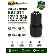 BataryaBank Bosch BAT414 GBA12V3.0 BAT411 BAT411A Için 10.8V 12V 2.5AH Matkap Bataryası
