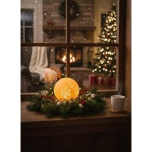 SBN - Store Prime Christmas Serisi Kartopu Mumluk - Dekoratif Aydınlatma - Ev Dekorasyon - Dekoratif Beyaz Mumluk (Beyaz)