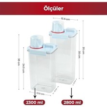 SBN - Store Prime Pikas 2'li Büyük Boy Saklama Kabı – Ölçekli Kapak, Sızdırmaz Erzak Bakliyat ve Deterjan Için Çok Amaçlı Set