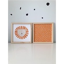 SBN - Store Prime Çocuk Odası Aslan Temalı Çerçeveli Set Tek Ebat HDYNKPKPY-00053