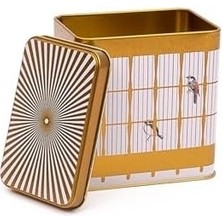 SBN - Store Prime Bird Cage Desenli Kare Metal Saklama Kabı 9x9 cm (Bird Cage)