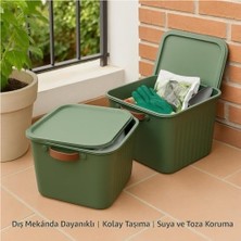 SBN - Store Prime 20LT Kapaklı Organizer Kutu – Dayanıklı Plastik Saklama Kutusu, Yan Kulplu, Renkli Büyük Boy Depolama Kutusu (40X30X25CM) (Renk Stok Durumuna Gö