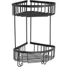 SBN - Store Prime Banyo Duş Raf Sistemi Siyah Renk 377X196X250 mm