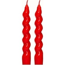 SBN - Store Prime Yılbaşı 2'li Twirl Glow Kırmızı Şamdan Mum Seti (18 Cm)