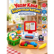 Farbu Oyuncak Yazar Kasa Süpermarketim! Işıklı Sesli Hesap Makinalı Kesilebilir Meyveli Barkod Okuyuculu Oyun Seti