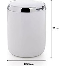 SBN - Store Prime Plastik Kapaklı Pasifik Çöp Kovası 3lt 15,5 x 20 cm Beyaz