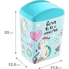 SBN - Store Prime Soft Resimli Çöp Kutusu Döner Kapak 5 Lt Unicorn