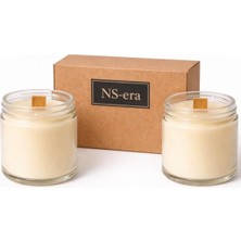 SBN - Store Prime 2 Adet Lavanta Bergamot Yasemin Kokulu Dekoratif Ahşap Fitil 200 ml Kutulu Hediyelik Set Kavanoz Mum