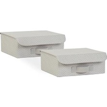 SBN - Store Prime 2'li Gri Kapaklı Kutu Set 30 x 23 x 11 cm