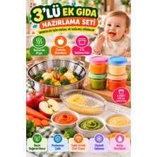 Open City 3'lü Bebek Ek Gıda Seti Buharda Sebze Pişirme Aparatı Cam Elma Rendesi 4'lü 175 ml Mama Saklama Kabı