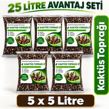25 Lt Kaktüs ve Sükulent Toprağı - 5*5 Lt Paket | Hızlı Drenaj | Hava Alan Karışım
