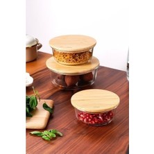 SBN - Store Prime Naturel 950 ml Yuvarlak Borosilikat Saklama Kabı
