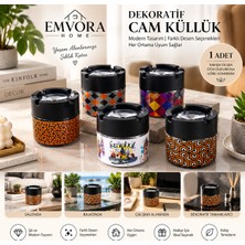 Renetto Emvora Home Dekoratif Cam Küllük – Desenli Masaüstü Küllük – Karışık Desen 1 Adet