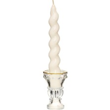 SBN - Store Prime Yılbaşı 2'li Twirl Glow Beyaz Şamdan Mum Seti (18 Cm)