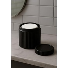 SBN - Store Prime 3'lü Banyo Düzenleyici Seti Toka Kutusu Düzenleyici Pamukluk Makyaj & Kulak Çubuğu Kutusu Organizeri Siyah