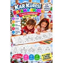 Haydi Dekor Kar Küresi Boyama Rulosu – 5 Metrelik Yılbaşı Temalı Çocuk Boyama Kağıdı | Eğitici ve Eğlenceli Aktivite | Kış ve Noel Temalı Renkli Boyama Rulosu