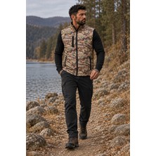 Widi Erkek Meşe Desenli Avcı Yeleği – Fermuarlı Çok Cepli Outdoor Kamuflaj Yelek