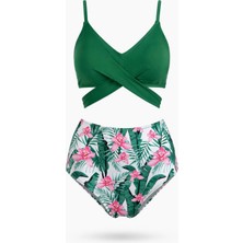 Sailor Moda Yüksek Bel Çapraz Bağcıklı Bikini Takım