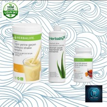 Herbalife Formül 1 Besleyici Shake Karışımı 500 G + Çay ve Bitki Ekstreli Aromalı Içecek Tozu Şeftali Aromalı 51 G + Herbal Aloe Konsantre Içecek 473 ml